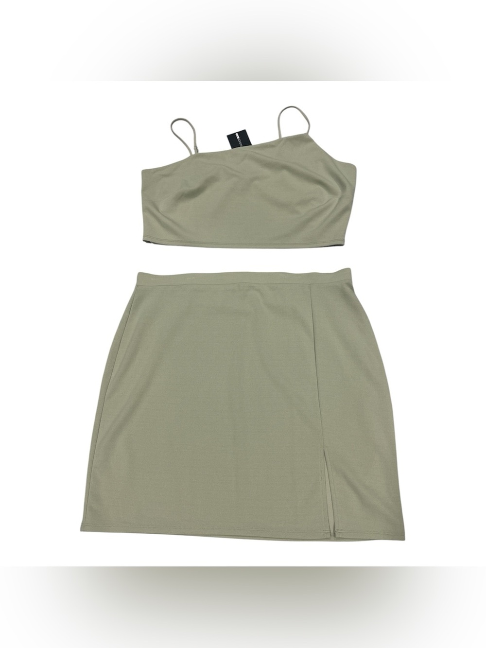 Fashion Nova Plus Olive set‎ Mini Skirt and crop top sz 3X